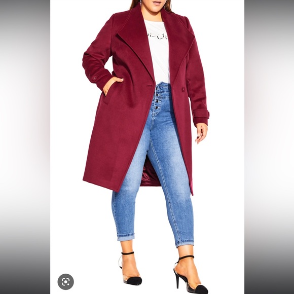 City Chic Jackets & Blazers - City Chic So Sleek Coat